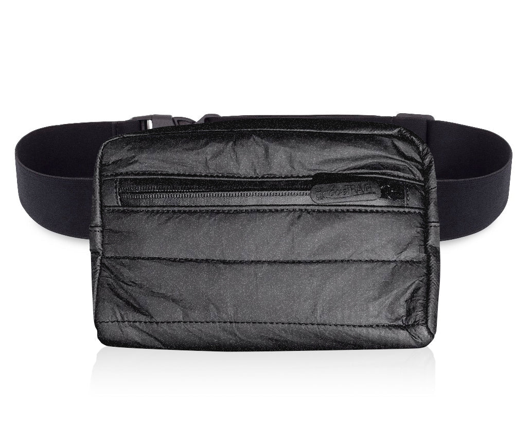 HI LOVE Black Shimmer Fanny Pack