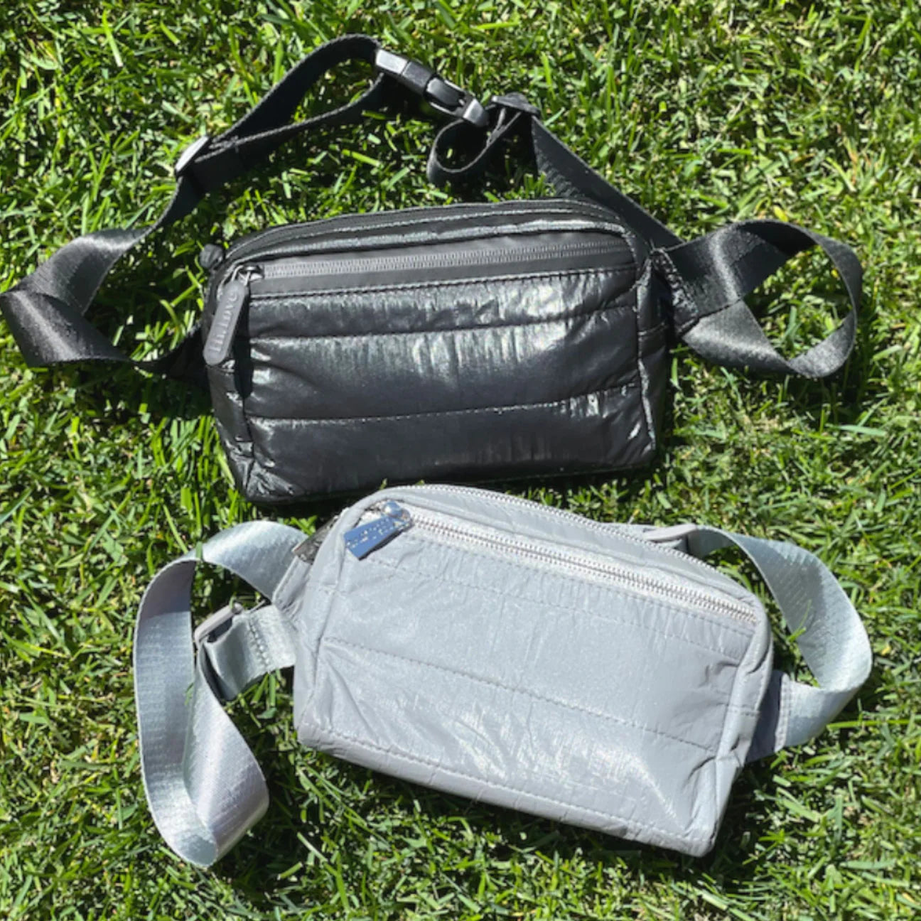 HI LOVE Shimmer Gray Fanny Pack