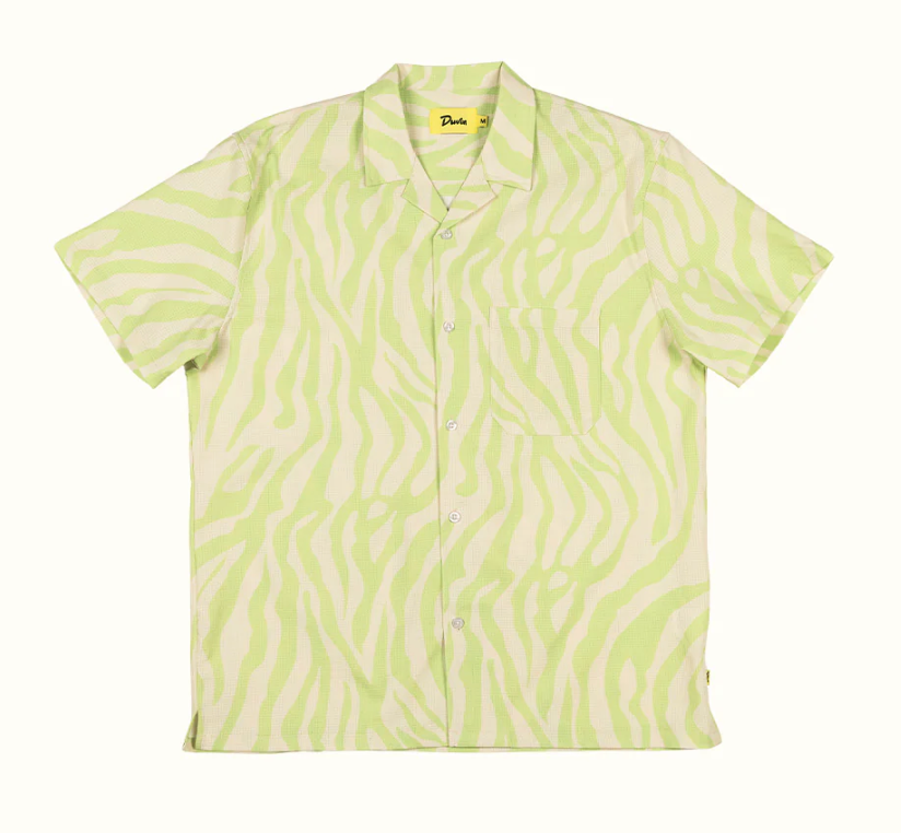 DUVIN KEYLIME ZEBRA LEISURE STRETCH BUTTONUP