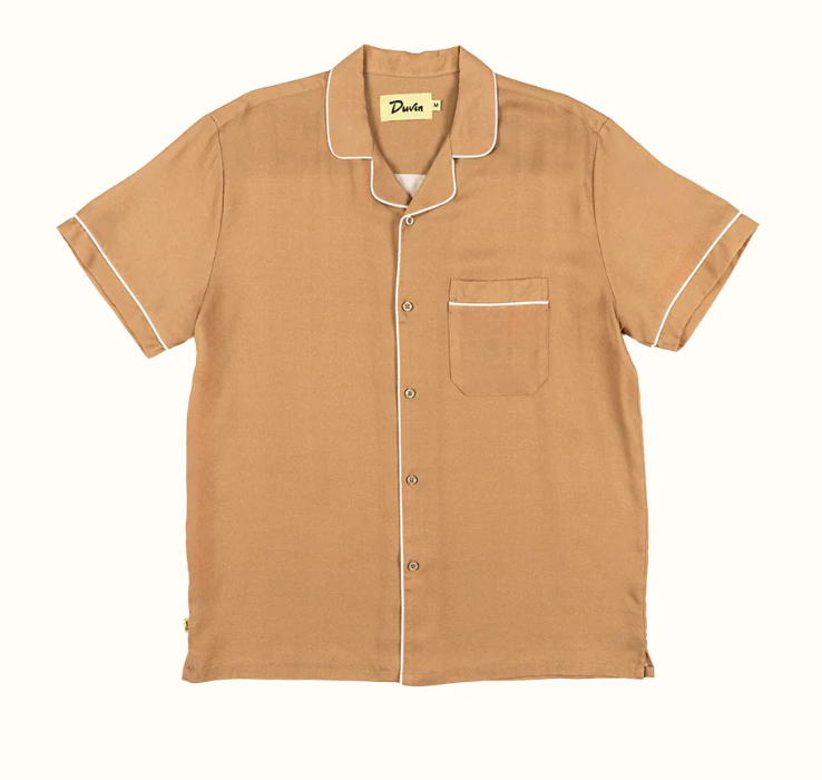 Duvin Poolside Retro Button-Up Tan